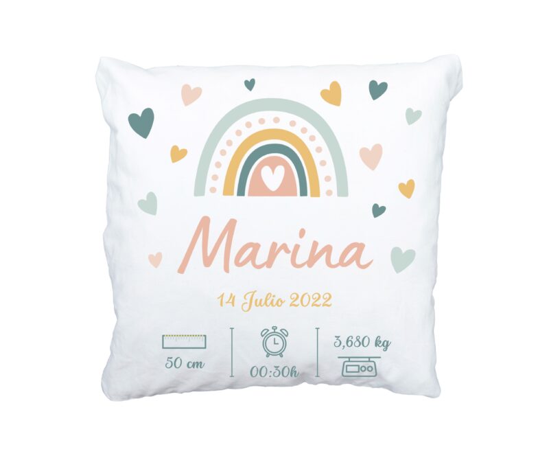 Cojín Arcoíris Corazones - Imagen 2