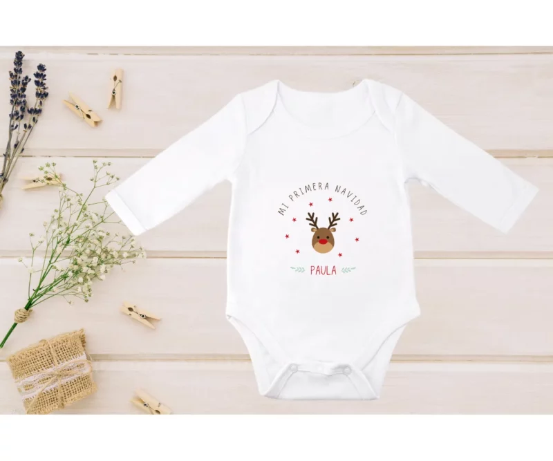 Body bebé "Mi primera Navidad Reno”