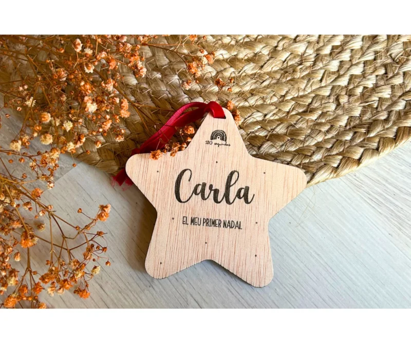 Estrella de madera "Mi primera Navidad" - Imagen 3